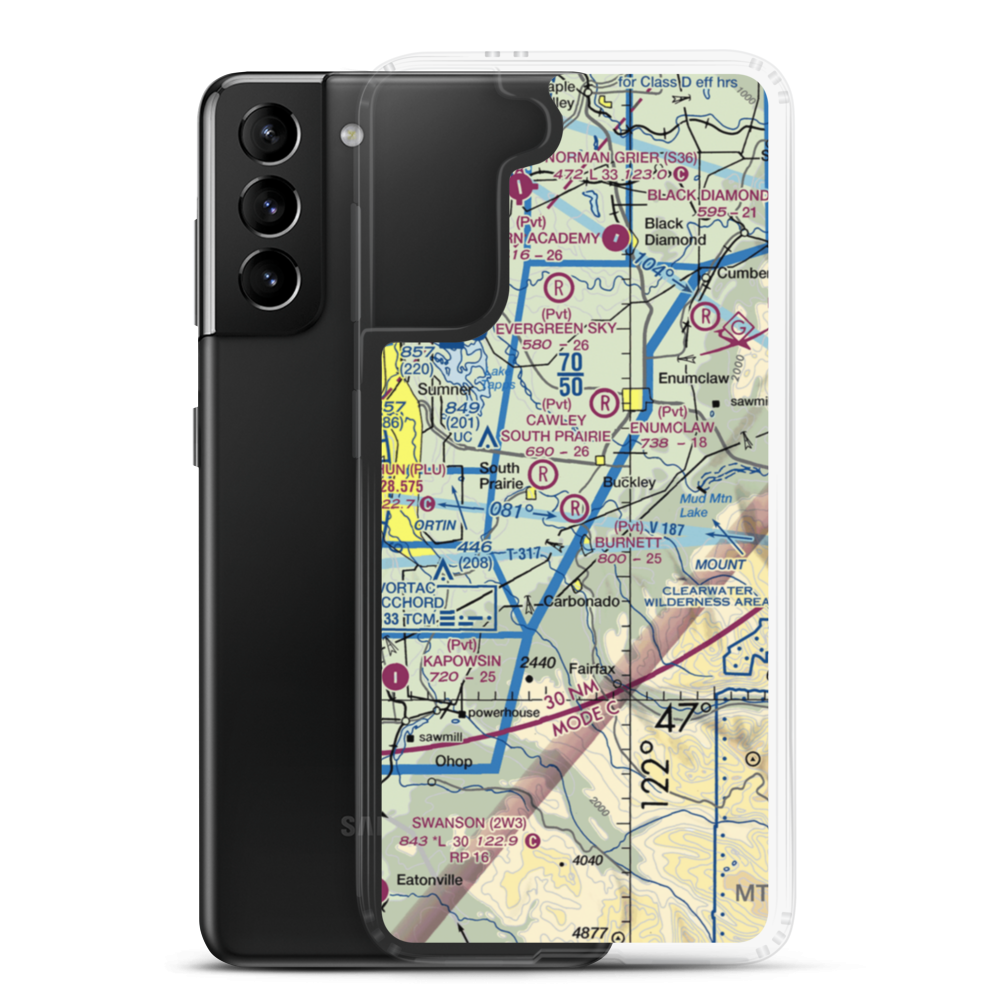 Burnett Landing Airport (WN15) VFR Sectional Samsung Case Samsung Galaxy S21 Plus model shown