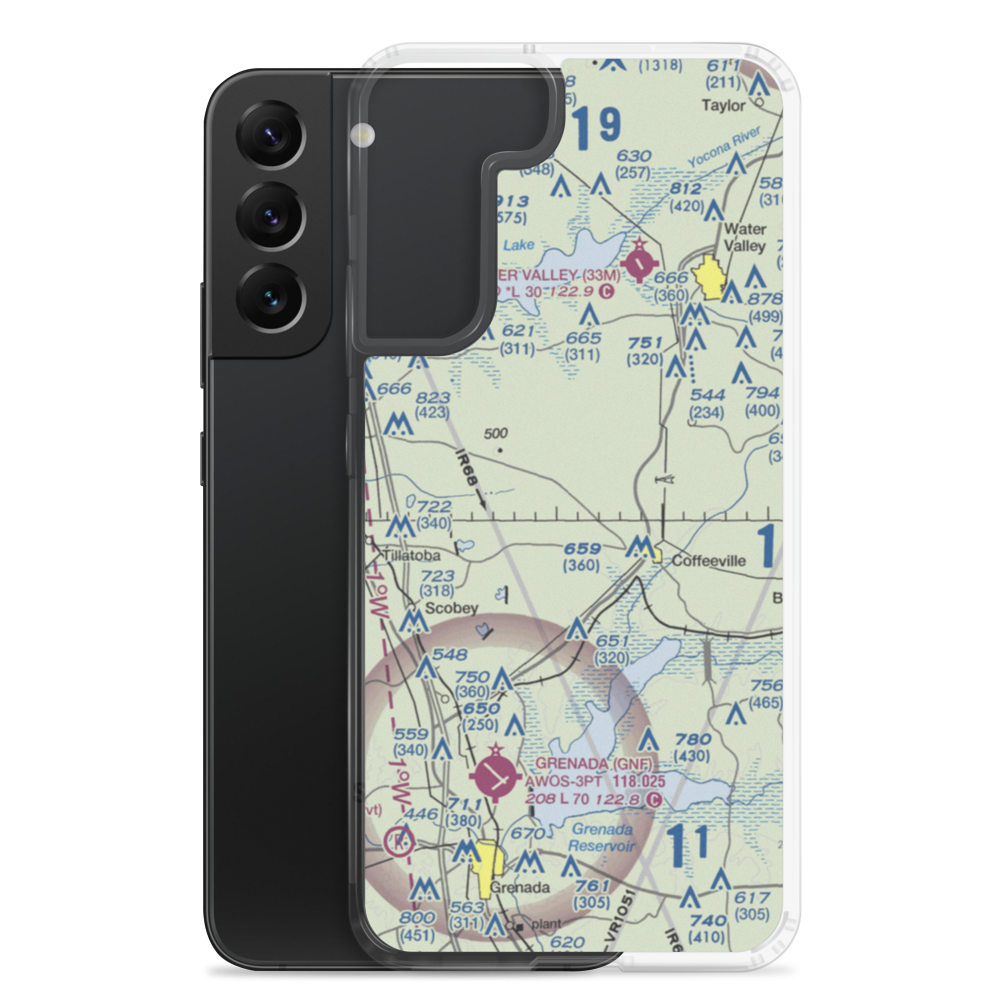 Burney Farms Airport (MS54) VFR Sectional Samsung Case Samsung Galaxy S22 Plus model shown
