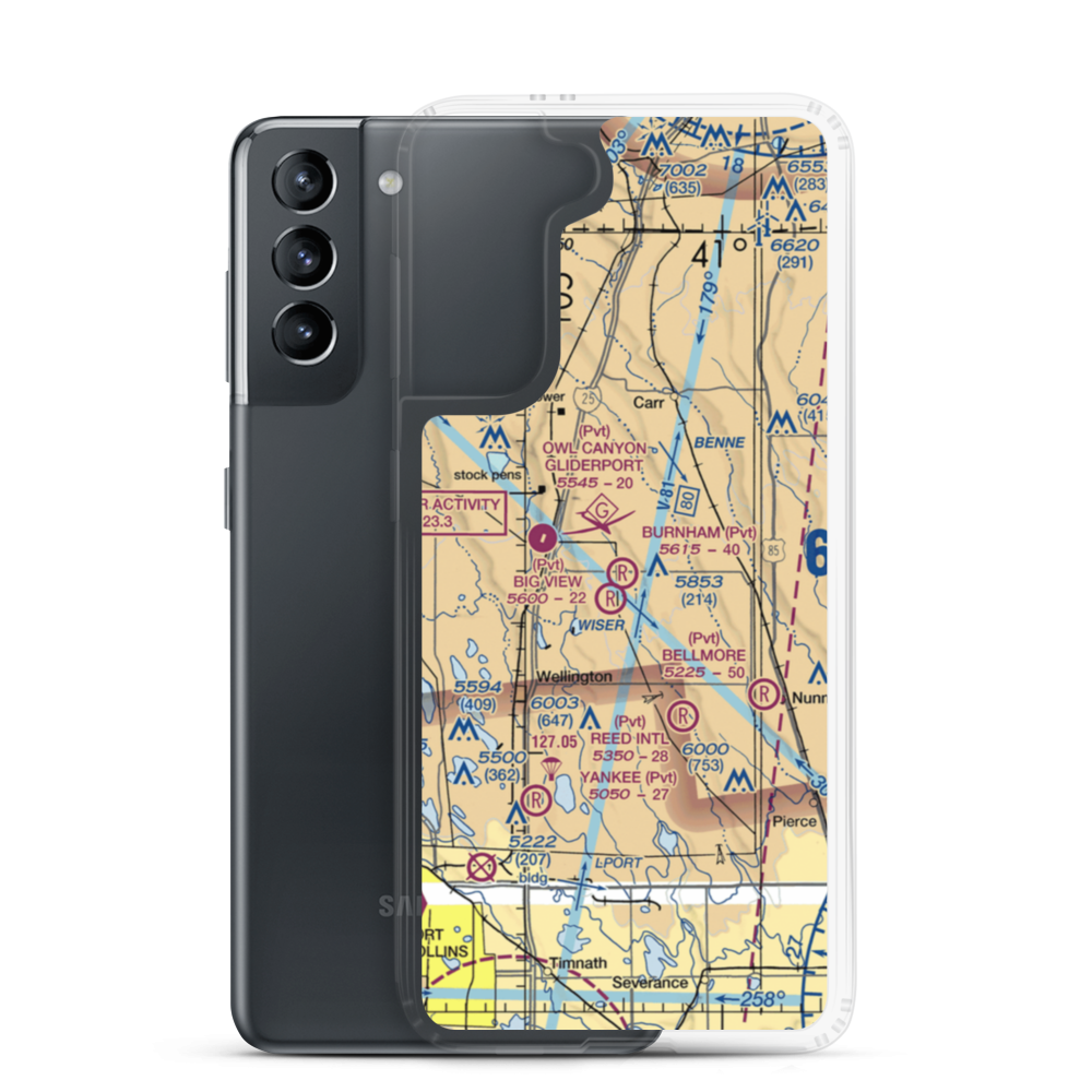 Burnham Field (6CO1) VFR Sectional Samsung Case Samsung Galaxy S21 model shown