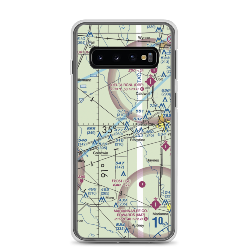 Burns Aerodrome (AR17) VFR Sectional Samsung Case Samsung Galaxy S10 model shown