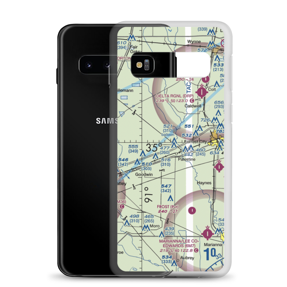 Burns Aerodrome (AR17) VFR Sectional Samsung Case Samsung Galaxy S10 model shown