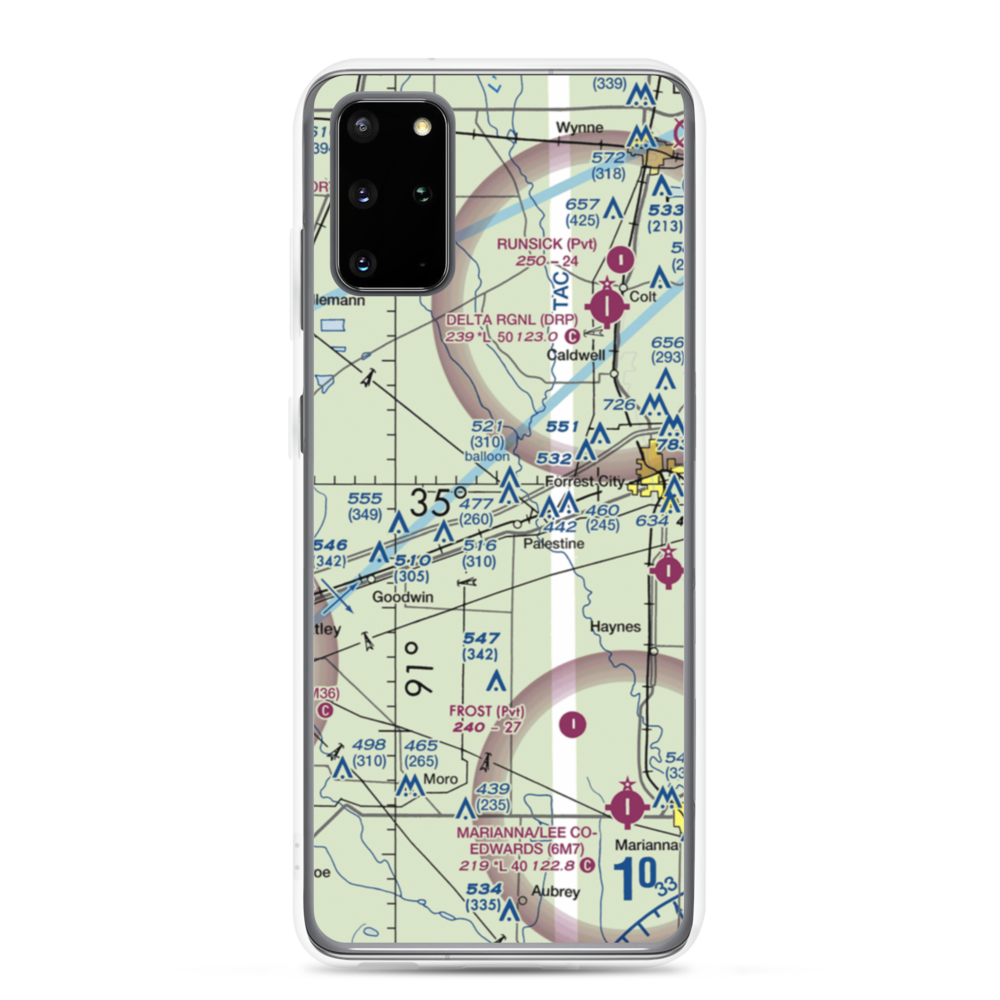 Burns Aerodrome (AR17) VFR Sectional Samsung Case Samsung Galaxy S20 Plus model shown