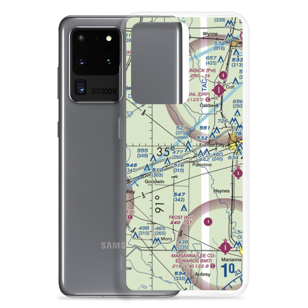 Burns Aerodrome (AR17) VFR Sectional Samsung Case Samsung Galaxy S20 Ultra model shown
