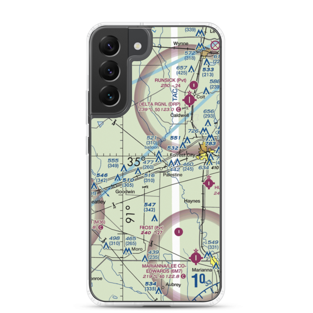 Burns Aerodrome (AR17) VFR Sectional Samsung Case Samsung Galaxy S22 Plus model shown