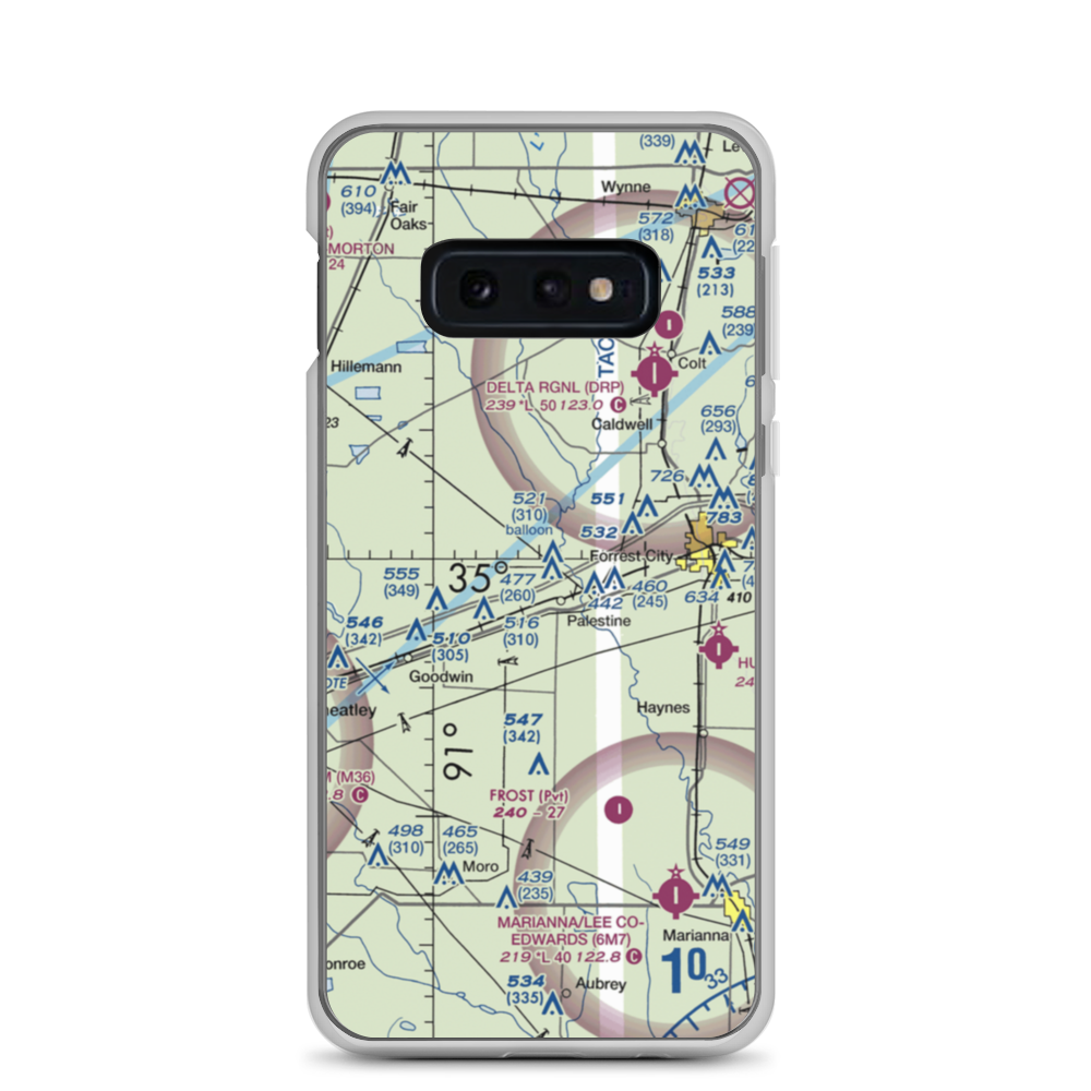 Burns Aerodrome (AR17) VFR Sectional Samsung Case Samsung Galaxy S10e model shown