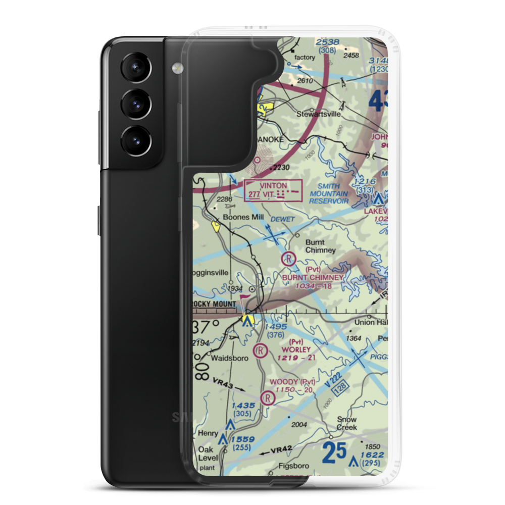 Burnt Chimney Airport (70VA) VFR Sectional Samsung Case Samsung Galaxy S21 Plus model shown