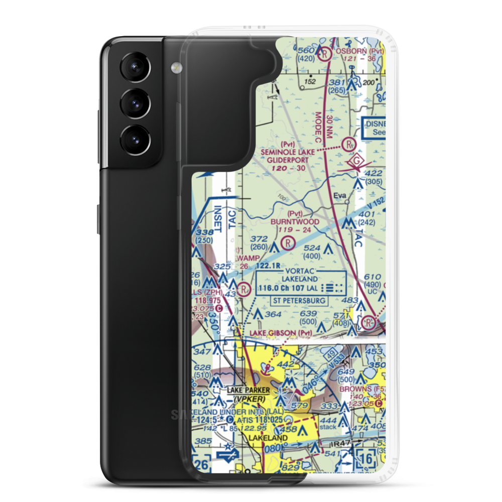 Burntwood Ranch Airport (FL43) VFR Sectional Samsung Case Samsung Galaxy S21 Plus model shown
