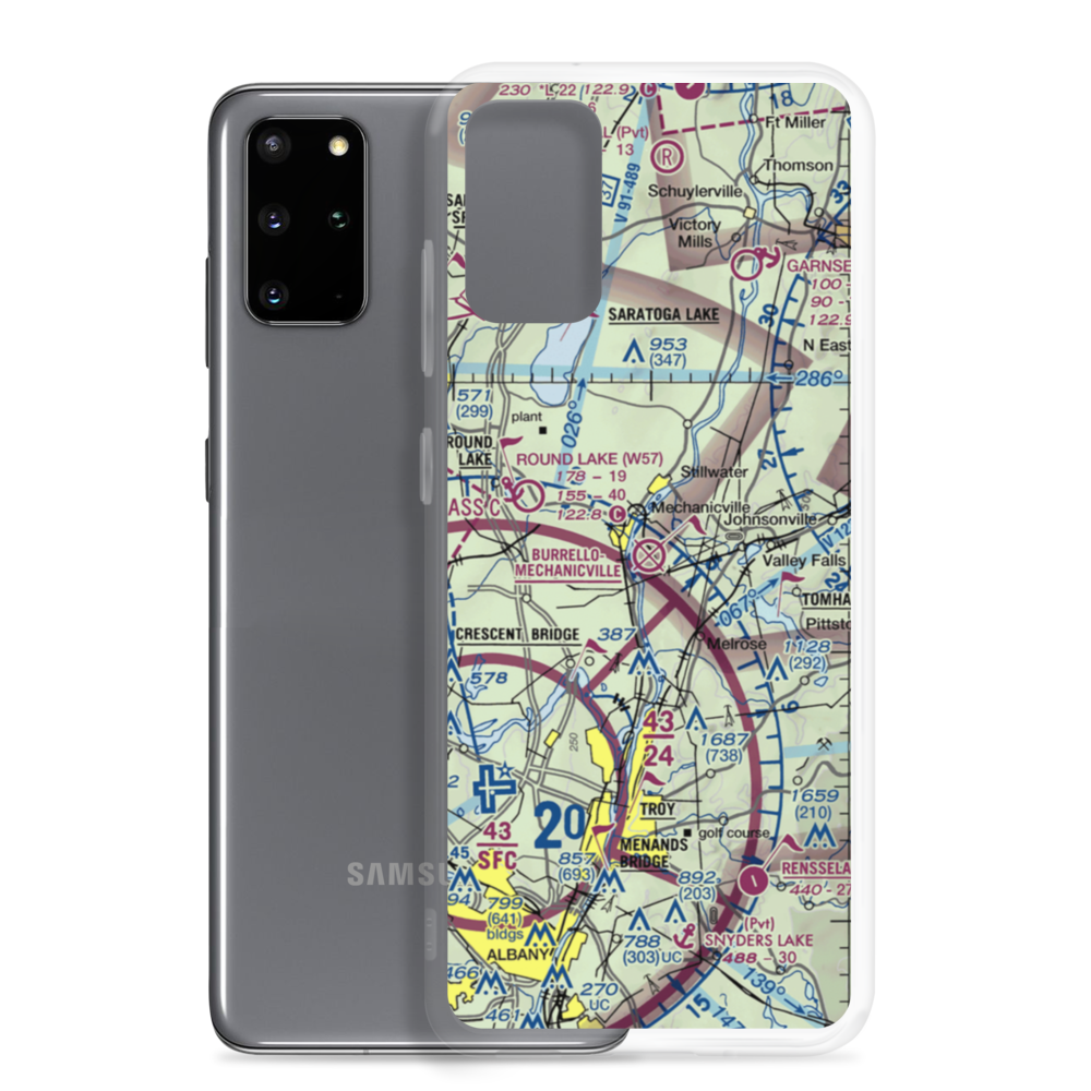 Burrello-Mechanicville Airport (K27) VFR Sectional Samsung Case Samsung Galaxy S20 Plus model shown