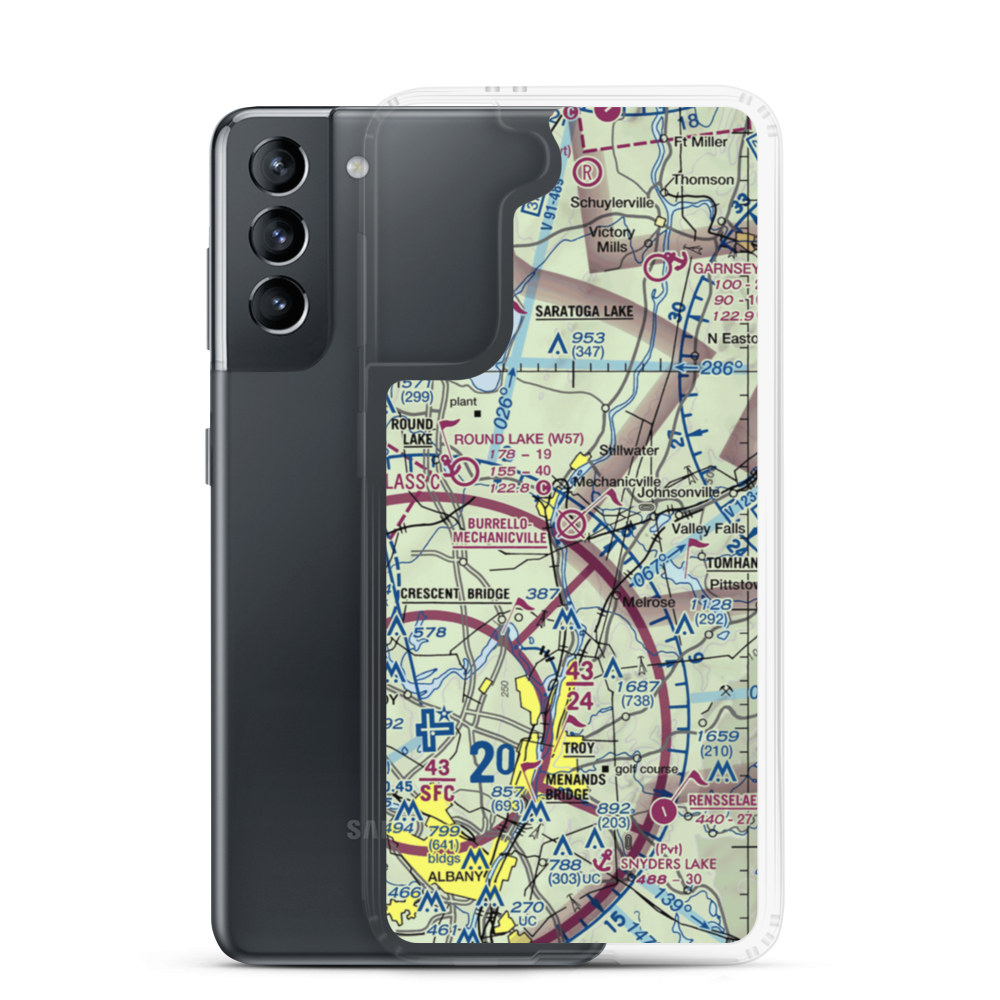 Burrello-Mechanicville Airport (K27) VFR Sectional Samsung Case Samsung Galaxy S21 model shown