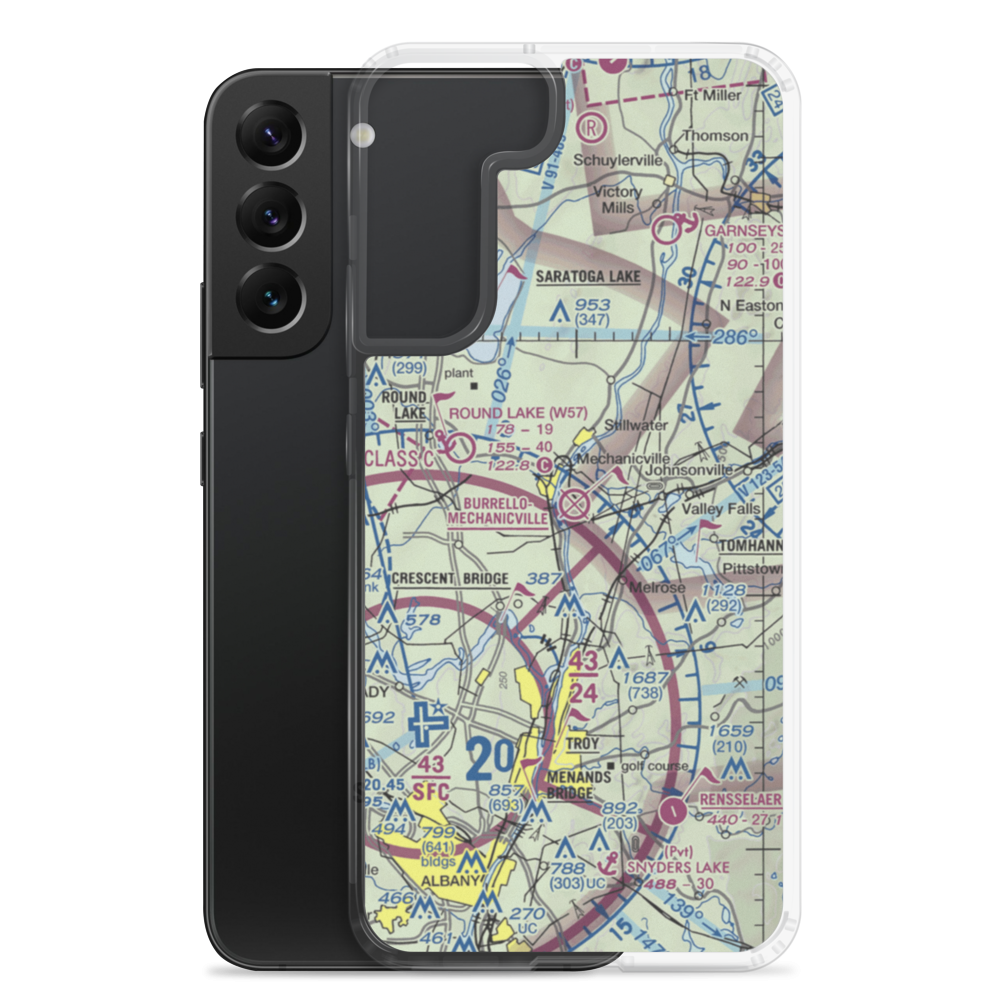 Burrello-Mechanicville Airport (K27) VFR Sectional Samsung Case Samsung Galaxy S22 Plus model shown