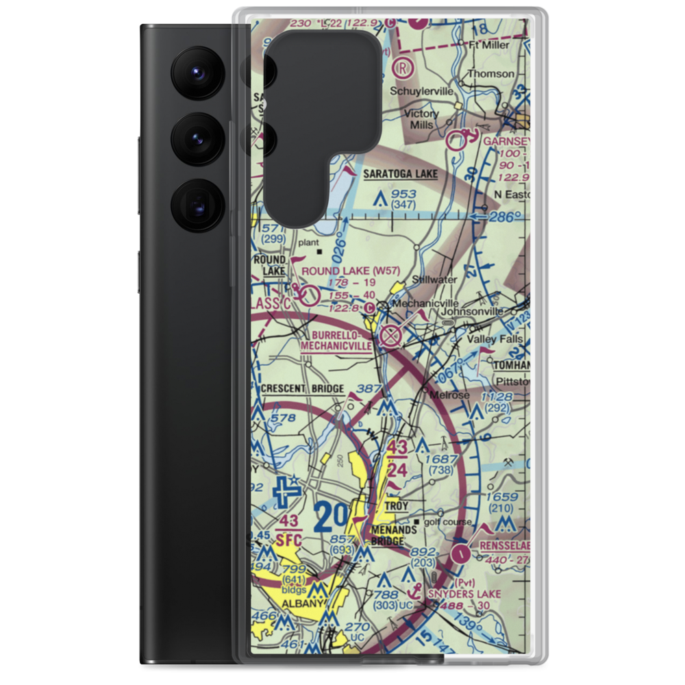 Burrello-Mechanicville Airport (K27) VFR Sectional Samsung Case Samsung Galaxy S22 Ultra model shown