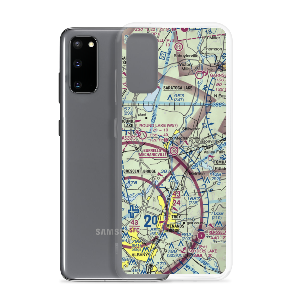 Burrello-Mechanicville Airport (K27) VFR Sectional Samsung Case Samsung Galaxy S20 model shown