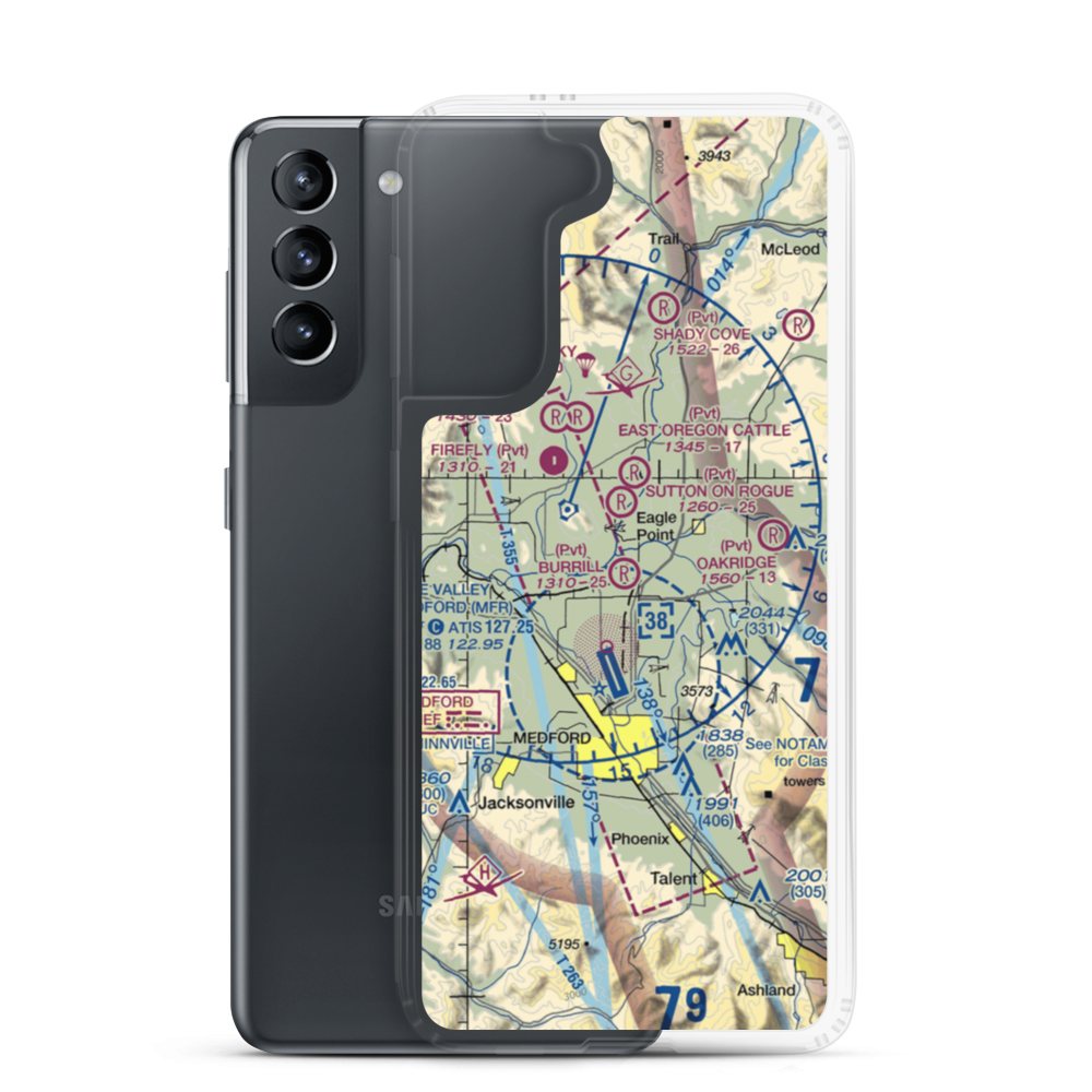 Burrill Airport (OR97) VFR Sectional Samsung Case Samsung Galaxy S21 model shown