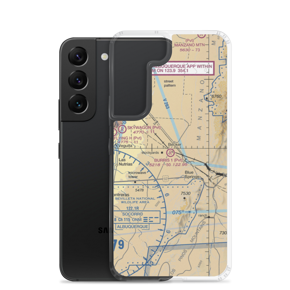 Burris Ranch Nr 1 Airport (55NM) VFR Sectional Samsung Case Samsung Galaxy S22 model shown