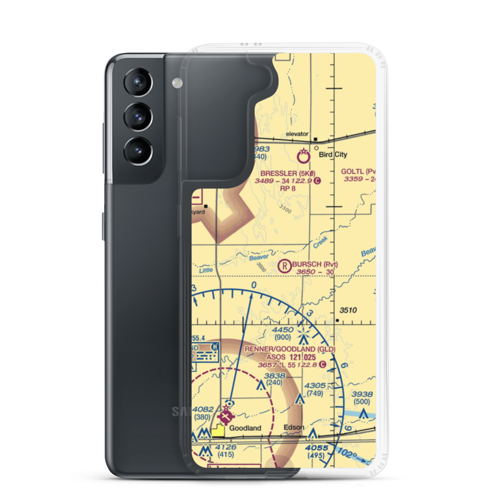 Bursch Private Airport (4KS8) VFR Sectional Samsung Case Samsung Galaxy S21 model shown