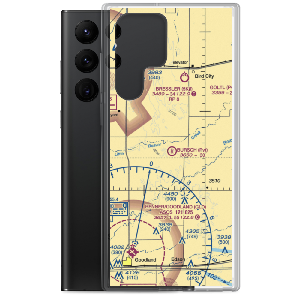 Bursch Private Airport (4KS8) VFR Sectional Samsung Case Samsung Galaxy S22 Ultra model shown