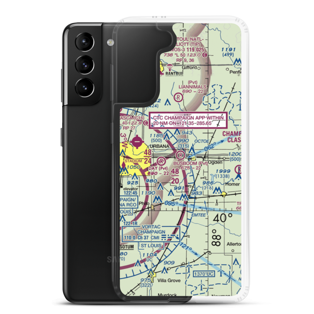 Busboom RLA Restricted Landing Area (0LL5) VFR Sectional Samsung Case Samsung Galaxy S21 Plus model shown