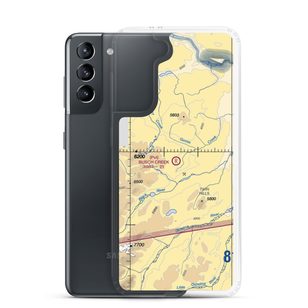 Busch Creek Airport (AA09) VFR Sectional Samsung Case Samsung Galaxy S21 model shown