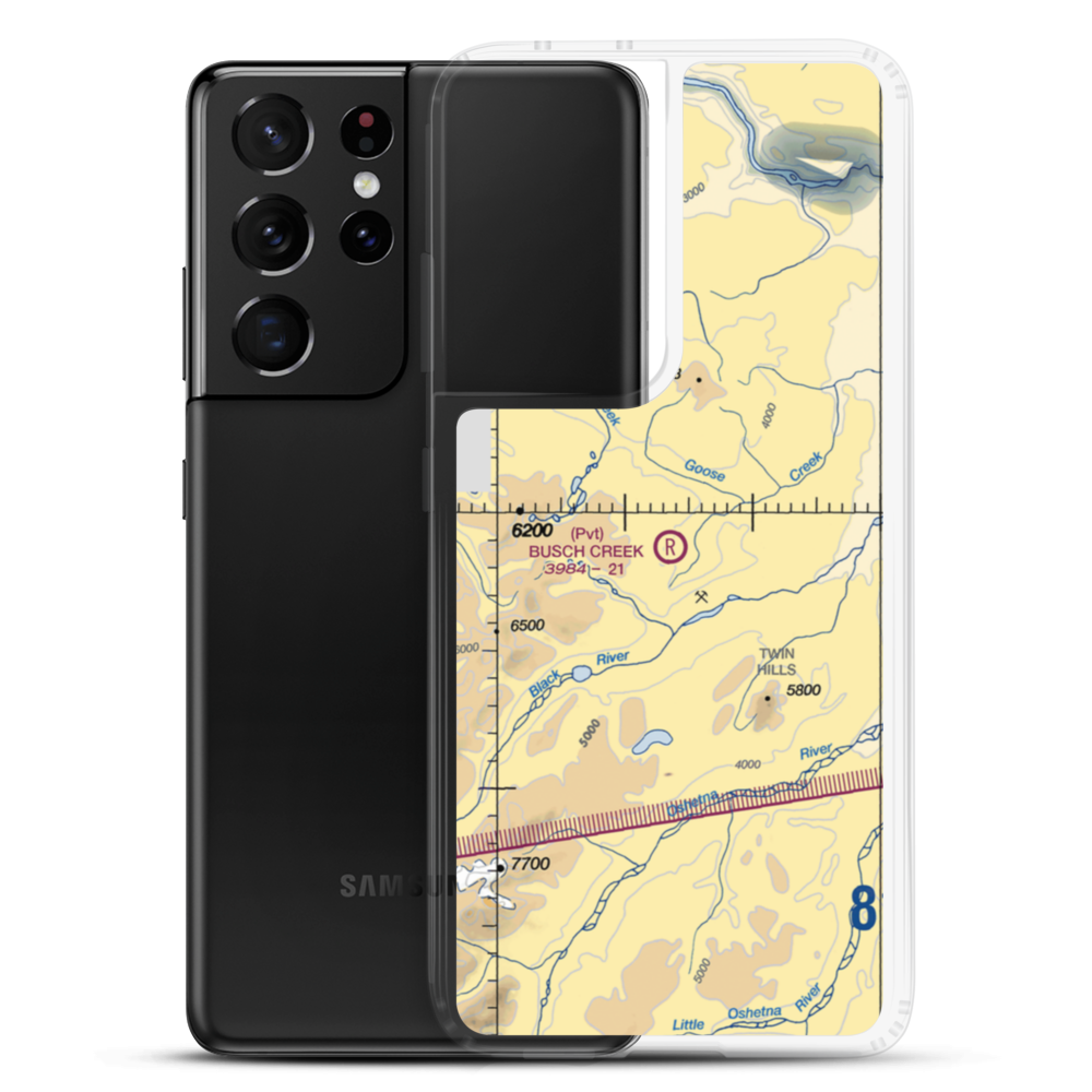 Busch Creek Airport (AA09) VFR Sectional Samsung Case Samsung Galaxy S21 Ultra model shown
