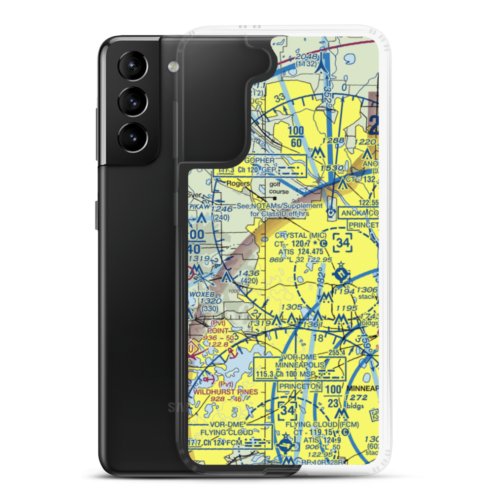 Busch's Fish Lake Seaplane Base (MN30) VFR Sectional Samsung Case Samsung Galaxy S21 Plus model shown