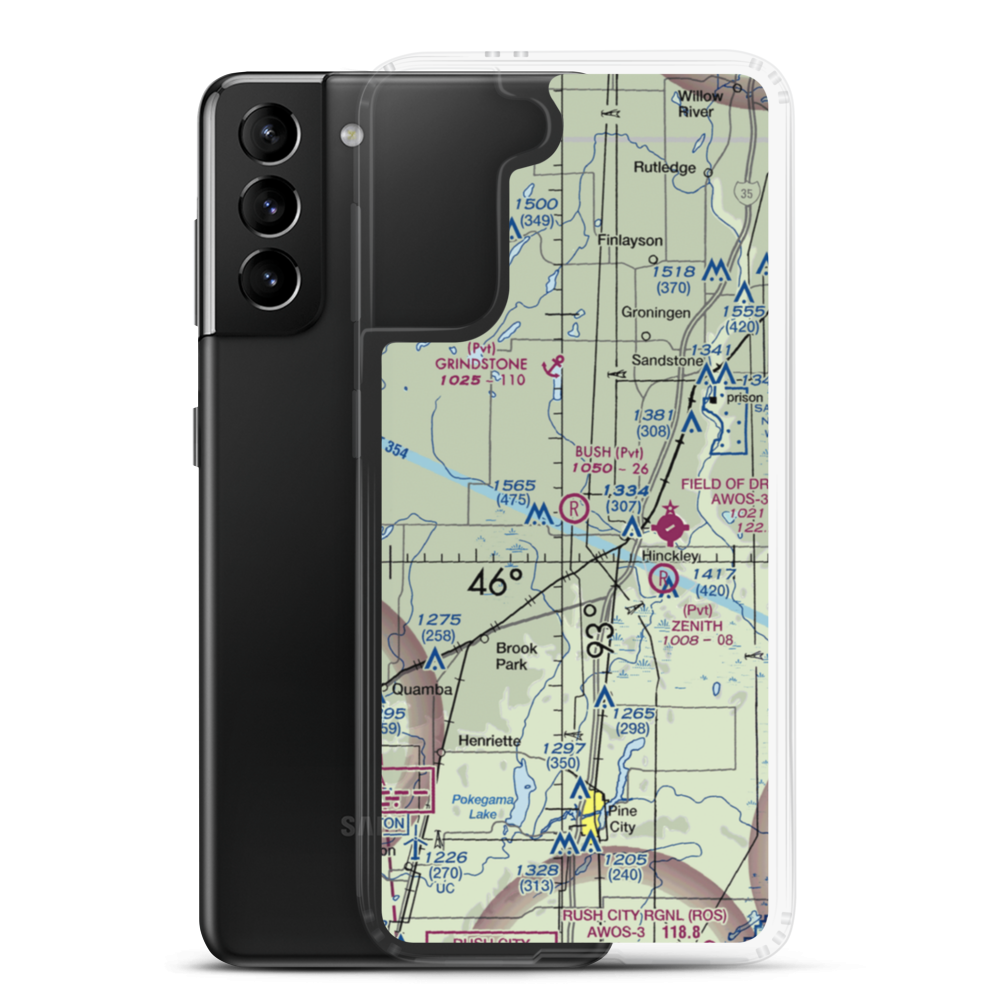 Bush Field (MN57) VFR Sectional Samsung Case Samsung Galaxy S21 Plus model shown