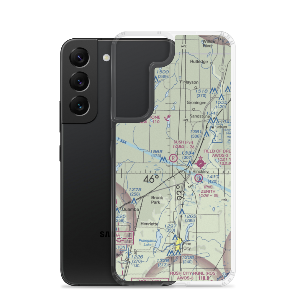 Bush Field (MN57) VFR Sectional Samsung Case Samsung Galaxy S22 model shown