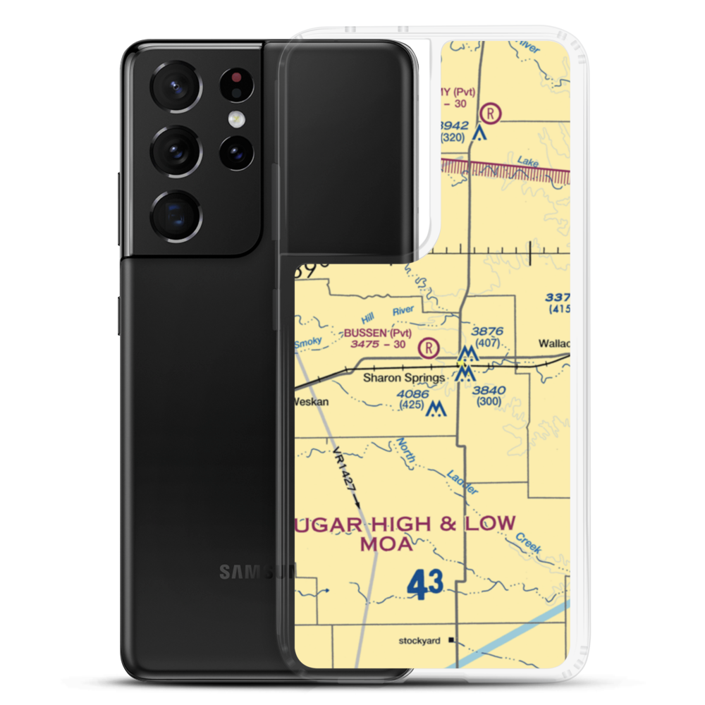 Bussen Airport (6KS4) VFR Sectional Samsung Case Samsung Galaxy S21 Ultra model shown