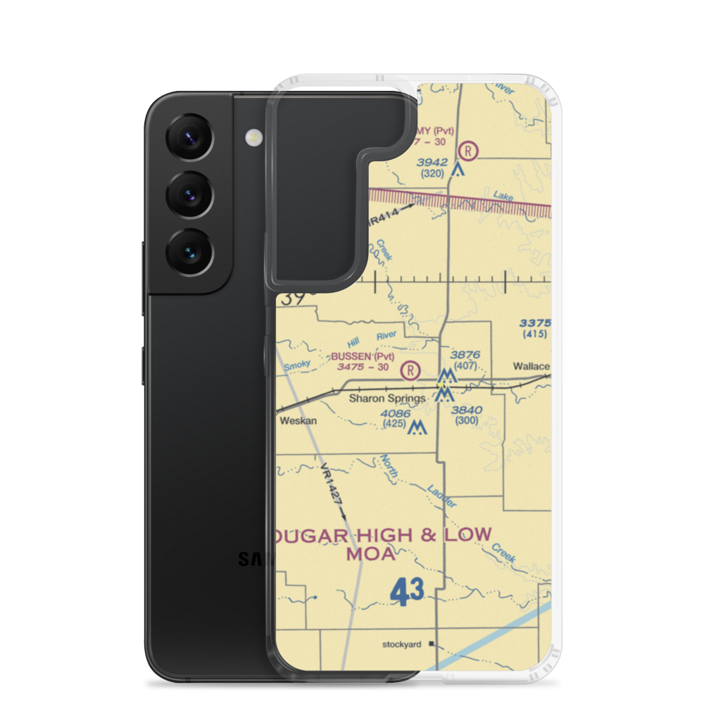 Bussen Airport (6KS4) VFR Sectional Samsung Case Samsung Galaxy S22 model shown