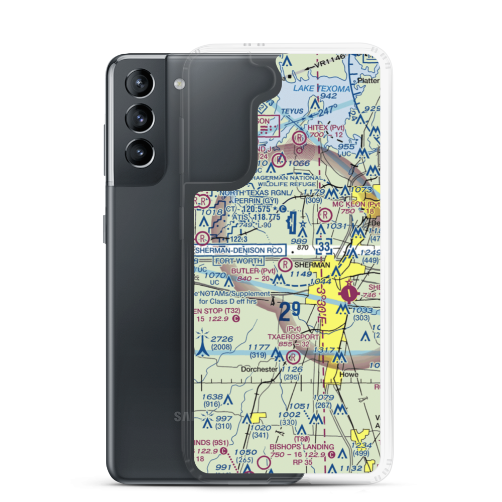 Butler Airport (11TX) VFR Sectional Samsung Case Samsung Galaxy S21 model shown