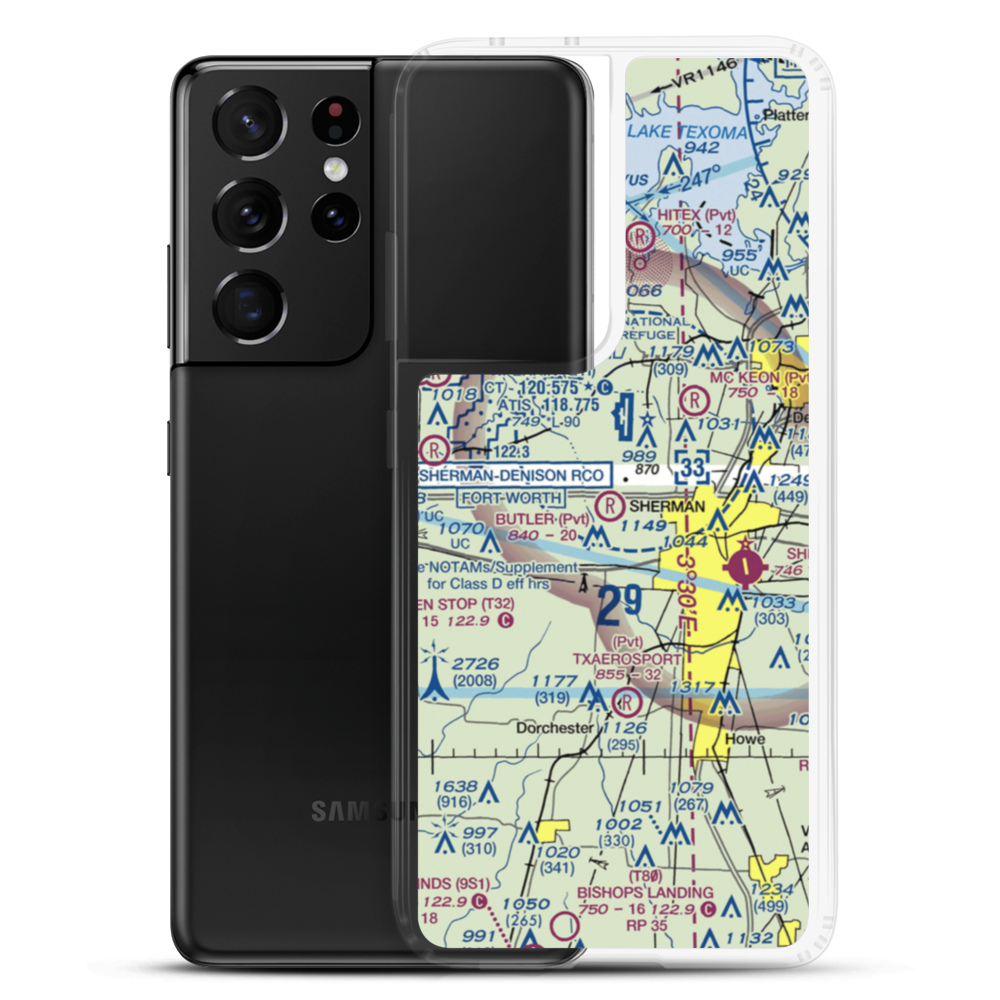 Butler Airport (11TX) VFR Sectional Samsung Case Samsung Galaxy S21 Ultra model shown