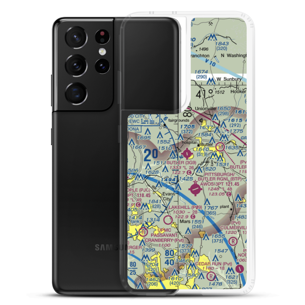 Butler Farm Show Airport (3G9) VFR Sectional Samsung Case Samsung Galaxy S21 Ultra model shown
