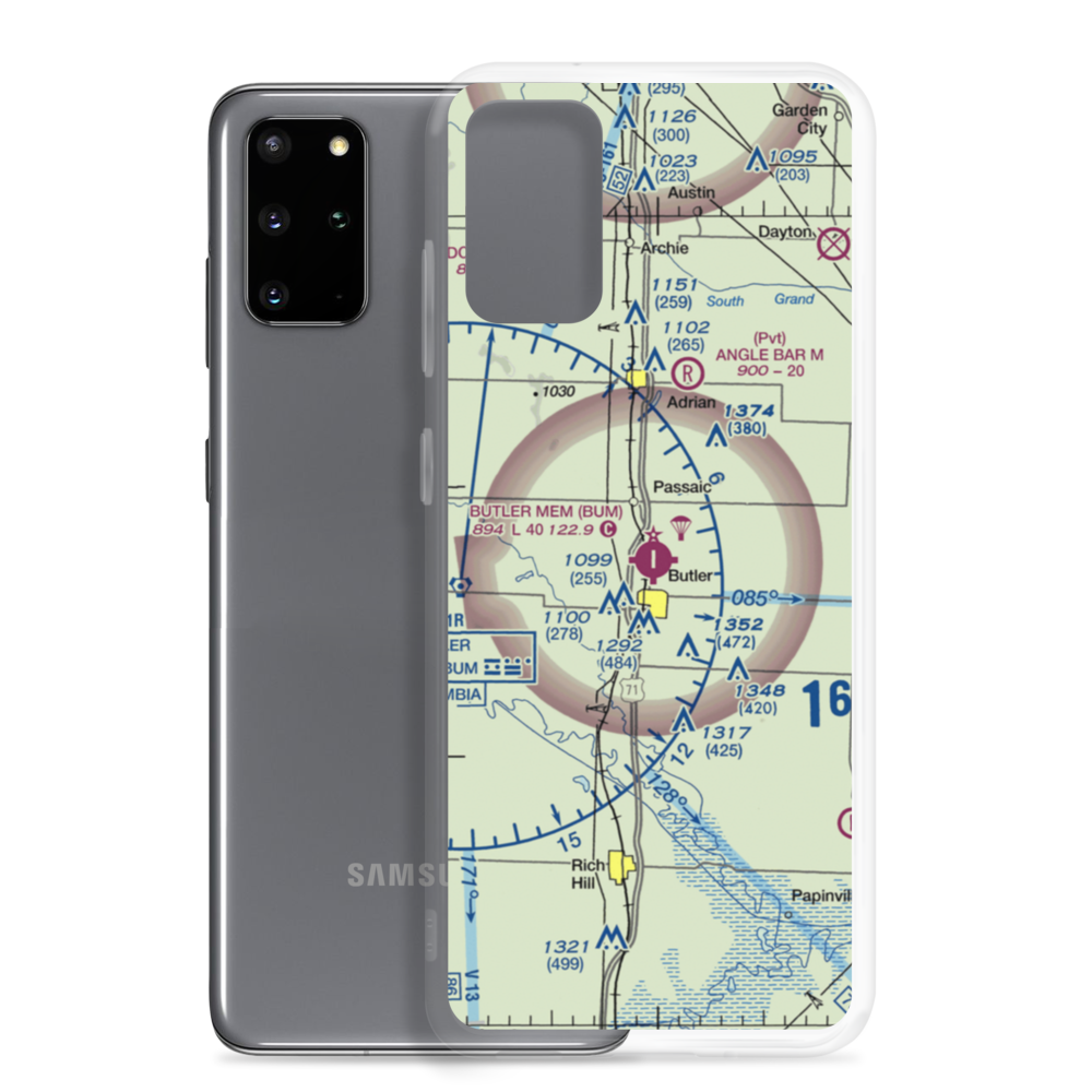 Butler Memorial Airport (BUM) VFR Sectional Samsung Case Samsung Galaxy S20 Plus model shown