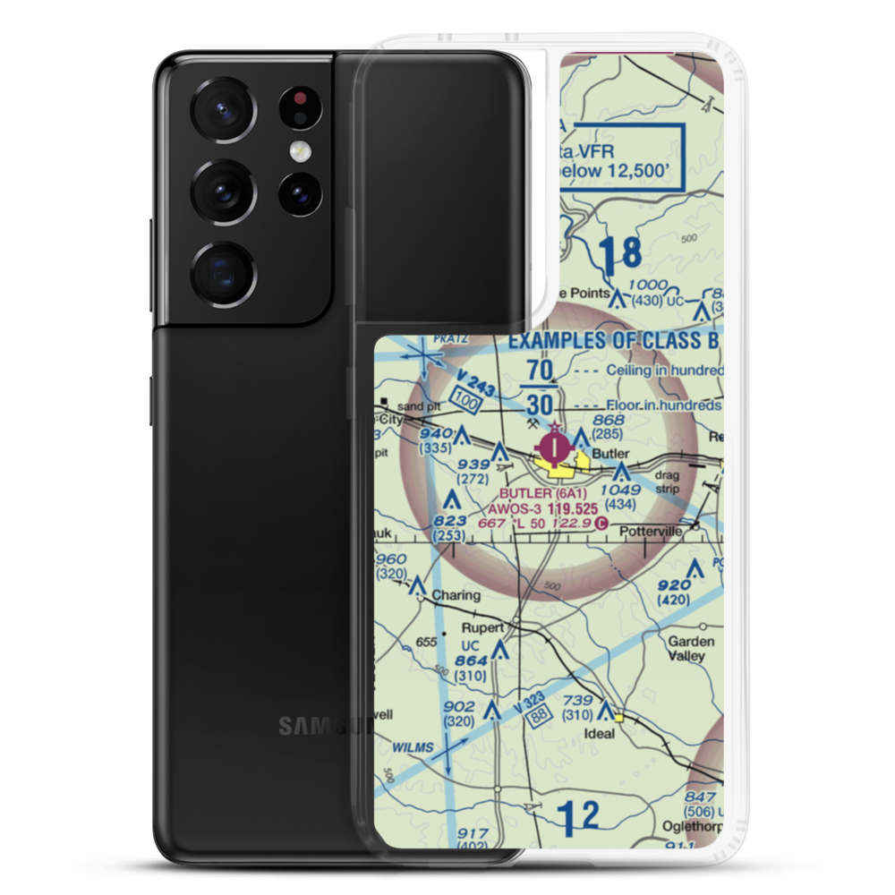 Butler Municipal Airport (6A1) VFR Sectional Samsung Case Samsung Galaxy S21 Ultra model shown