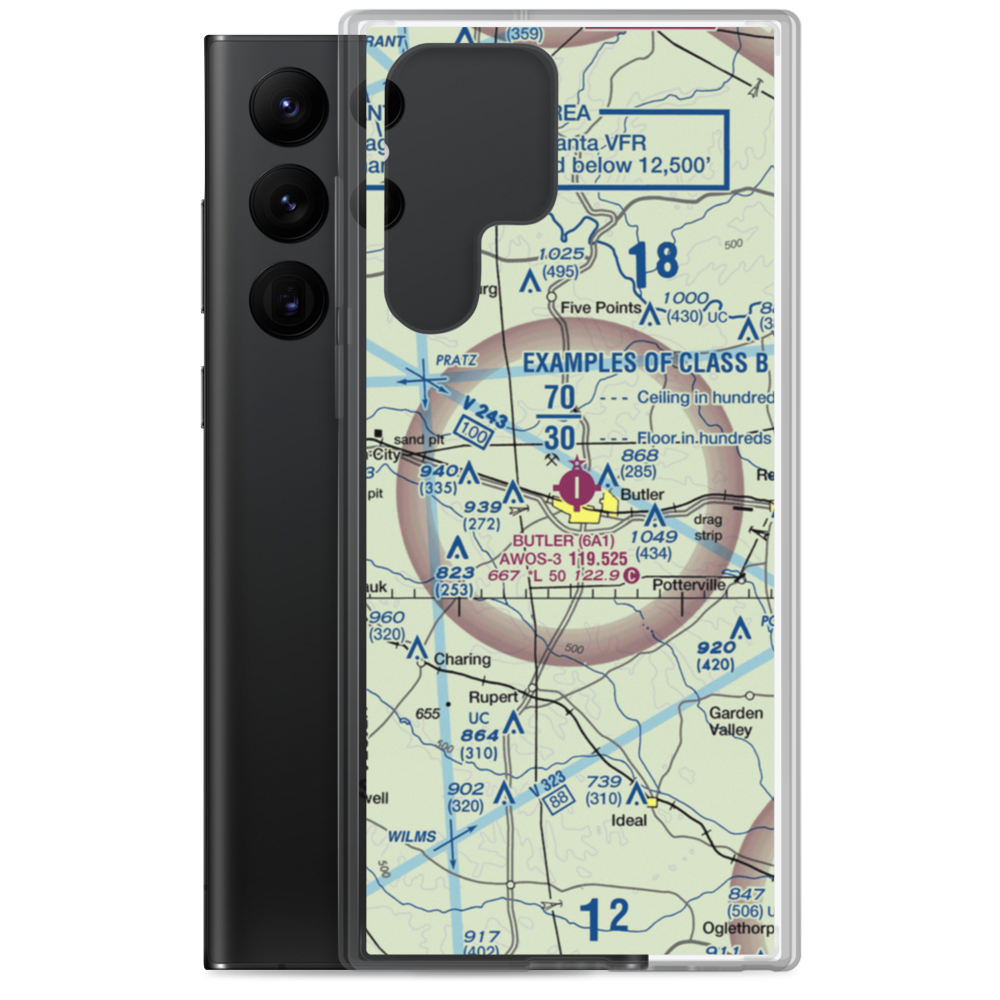 Butler Municipal Airport (6A1) VFR Sectional Samsung Case Samsung Galaxy S22 Ultra model shown