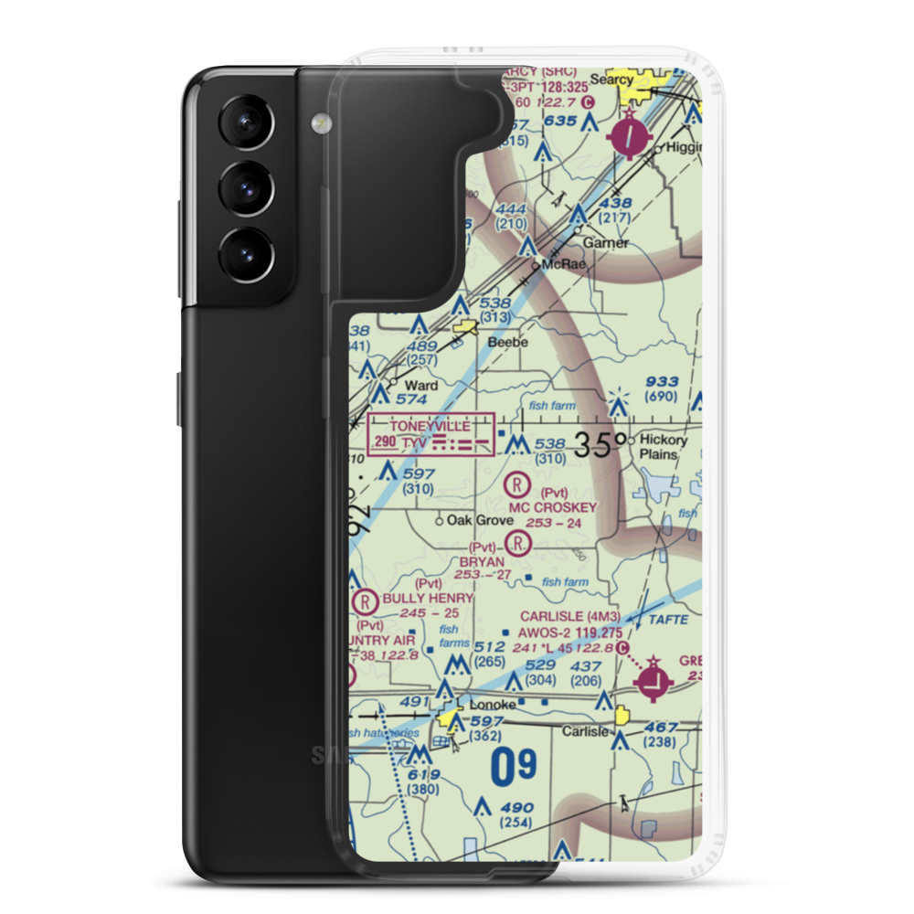 Butlerville Field (BUTL) VFR Sectional Samsung Case Samsung Galaxy S21 Plus model shown