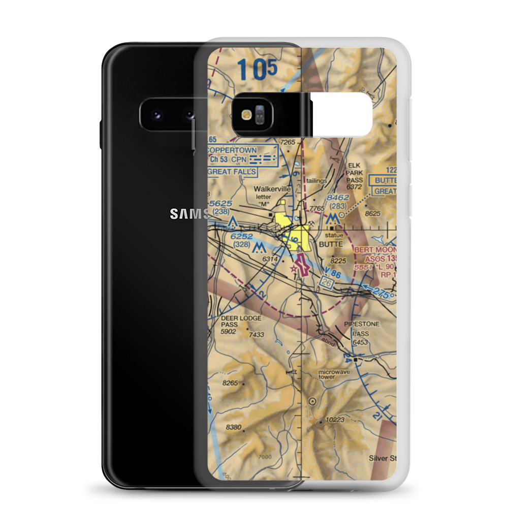 Butte Aero Heliport (84U) VFR Sectional Samsung Case Samsung Galaxy S10 model shown