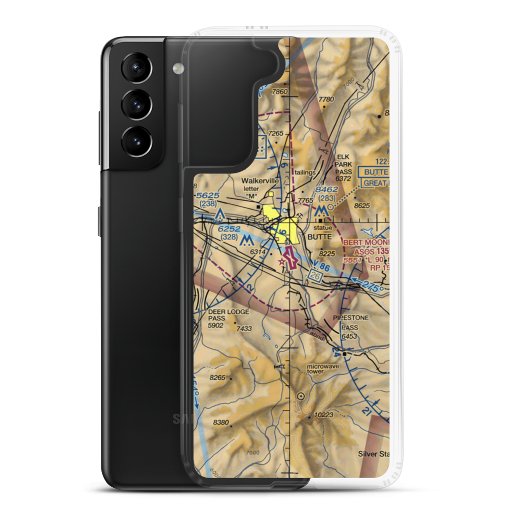 Butte Aero Heliport (84U) VFR Sectional Samsung Case Samsung Galaxy S21 Plus model shown