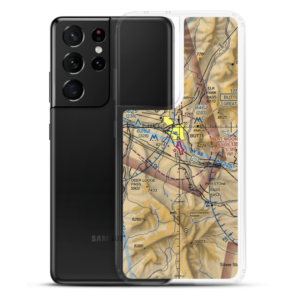 Butte Aero Heliport (84U) VFR Sectional Samsung Case Samsung Galaxy S21 Ultra model shown