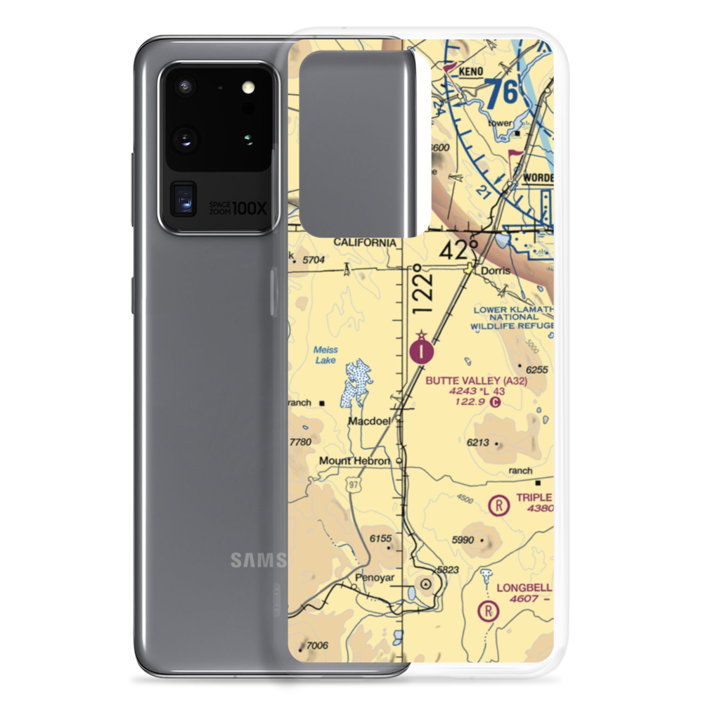 Butte Valley Airport (A32) VFR Sectional Samsung Case Samsung Galaxy S20 Ultra model shown
