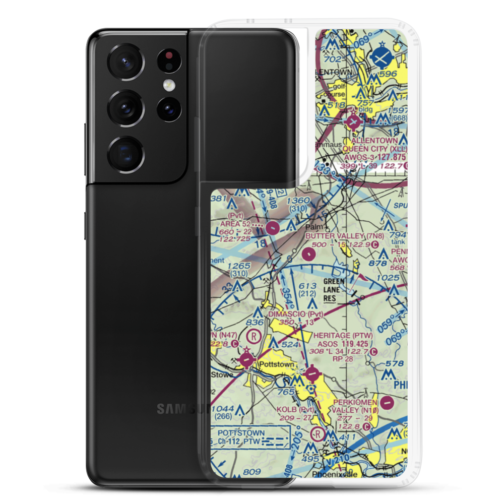 Butter Valley Golf Port Airport (7N8) VFR Sectional Samsung Case Samsung Galaxy S21 Ultra model shown