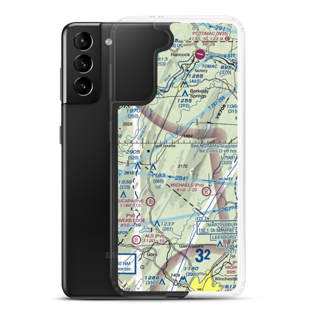 Buzzards Gap Ultralightport (WV61) VFR Sectional Samsung Case Samsung Galaxy S21 Plus model shown