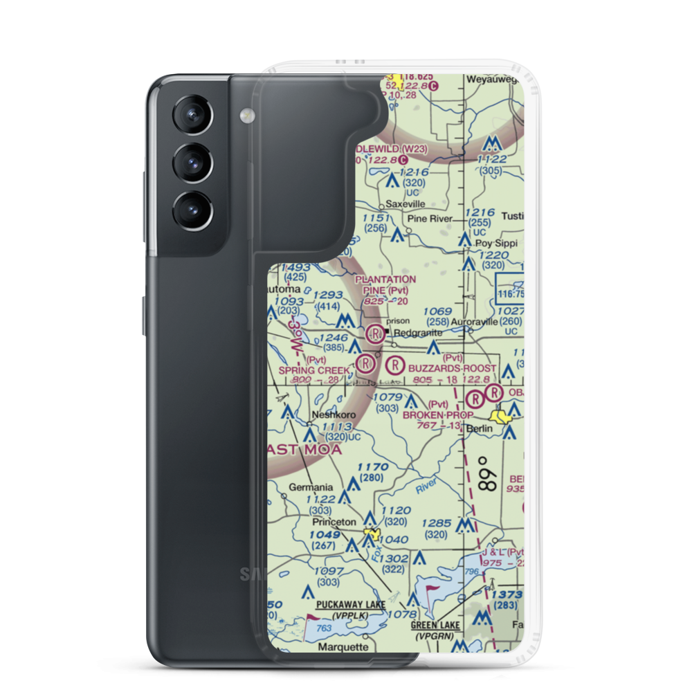 Buzzards Roost Airport (1WI7) VFR Sectional Samsung Case Samsung Galaxy S21 model shown