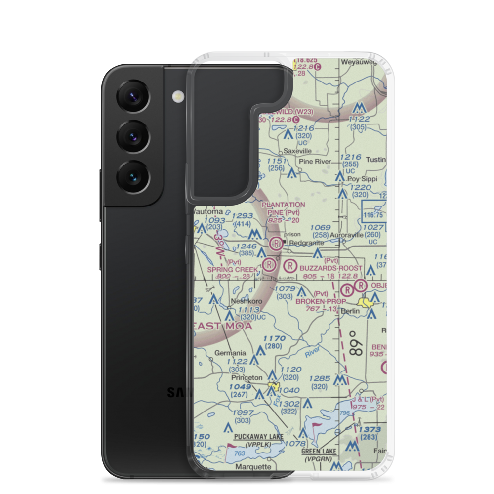 Buzzards Roost Airport (1WI7) VFR Sectional Samsung Case Samsung Galaxy S22 model shown