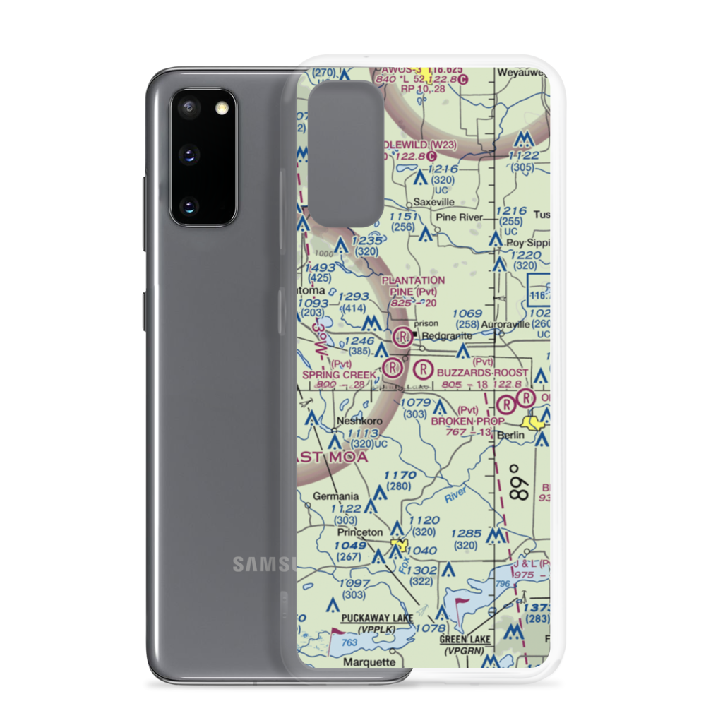 Buzzards Roost Airport (1WI7) VFR Sectional Samsung Case Samsung Galaxy S20 model shown