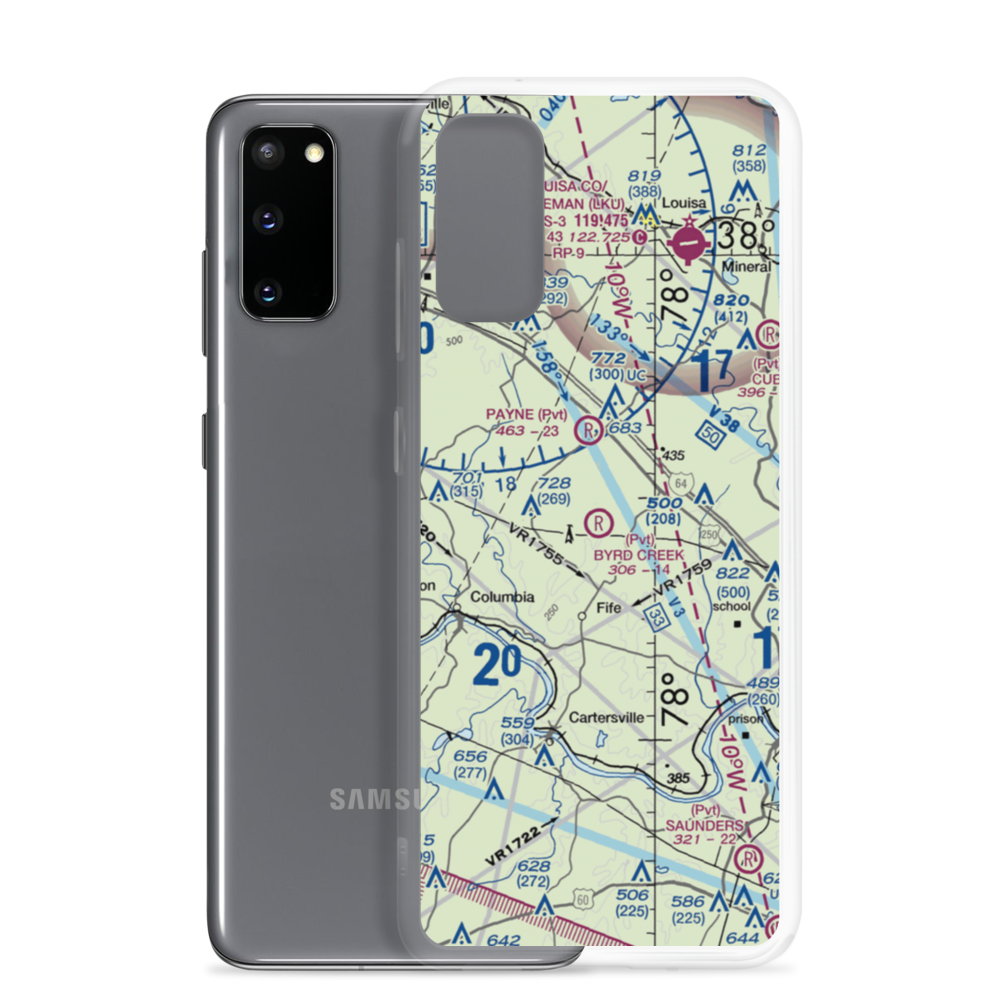 Byrd Creek Airport (46VA) VFR Sectional Samsung Case Samsung Galaxy S20 model shown