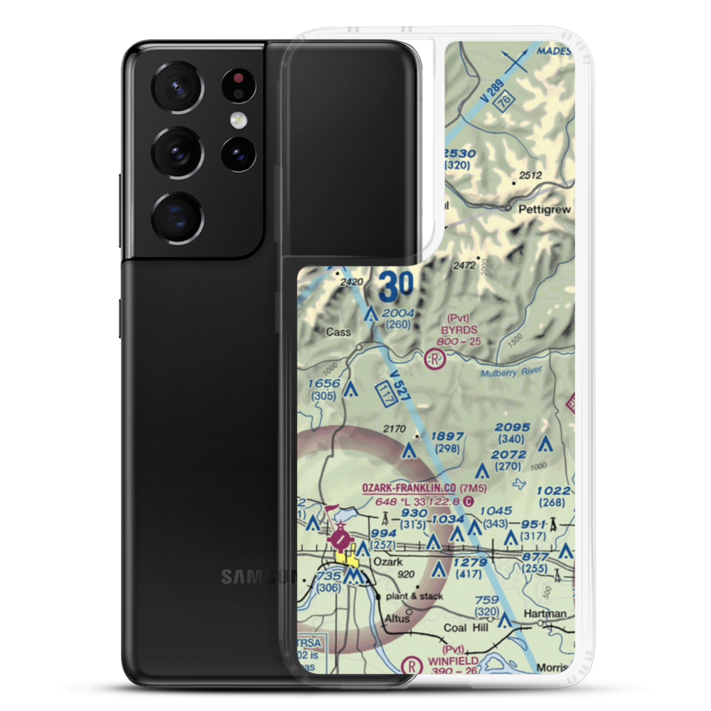 Byrd's Backcountry Airstrip (51AR) VFR Sectional Samsung Case Samsung Galaxy S21 Ultra model shown