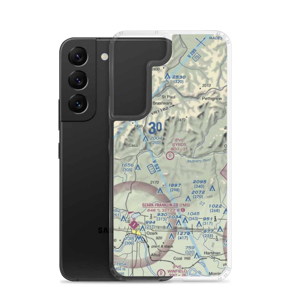 Byrd's Backcountry Airstrip (51AR) VFR Sectional Samsung Case Samsung Galaxy S22 model shown