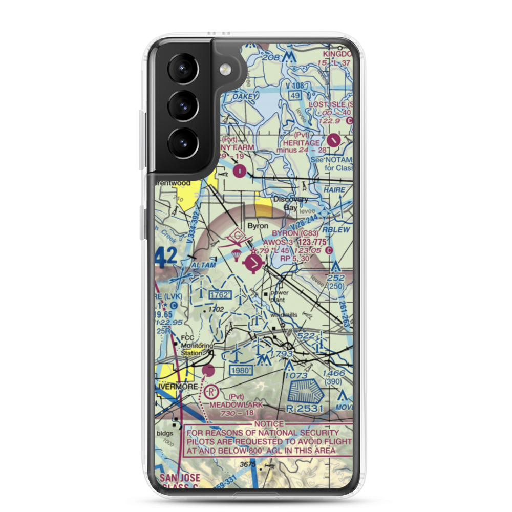 Byron Airport (C83) VFR Sectional Samsung Case Samsung Galaxy S21 Plus model shown