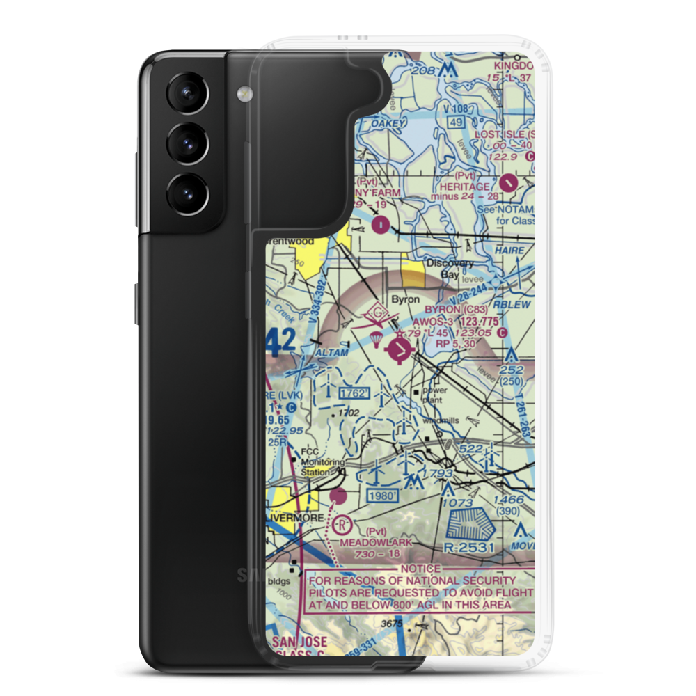 Byron Airport (C83) VFR Sectional Samsung Case Samsung Galaxy S21 Plus model shown