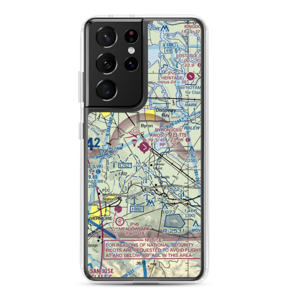 Byron Airport (C83) VFR Sectional Samsung Case Samsung Galaxy S21 Ultra model shown